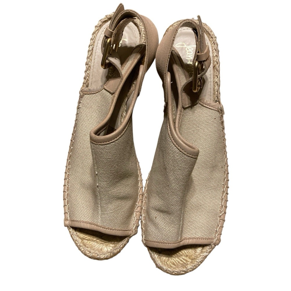 Jean Michel Cazabat Womens Canvas Wedge Platform Sandals Size 37 US Size 6.5